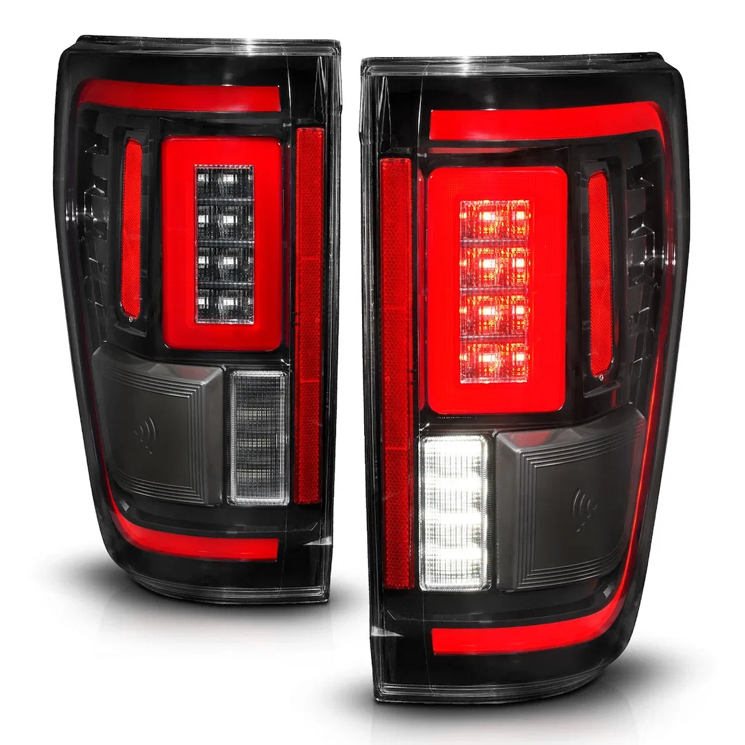 311473 – ANZO Tail Light Assembly, LED Clear Lens Black Housing Red Brake Light/ Sequential Turn Signal Light/ Runnin...